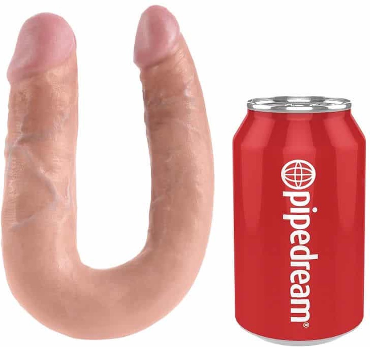 King Cock Huidkleurige Double Trouble 34,6 cm - Beige