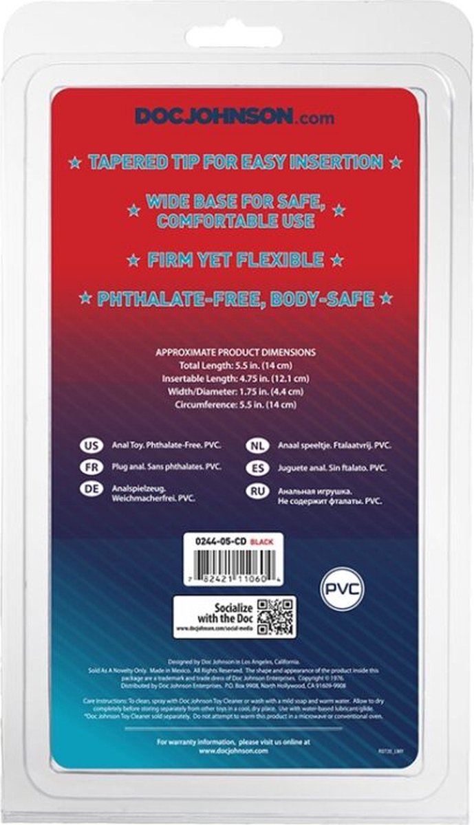 The Classics e Classic buttplug medium - Zwart