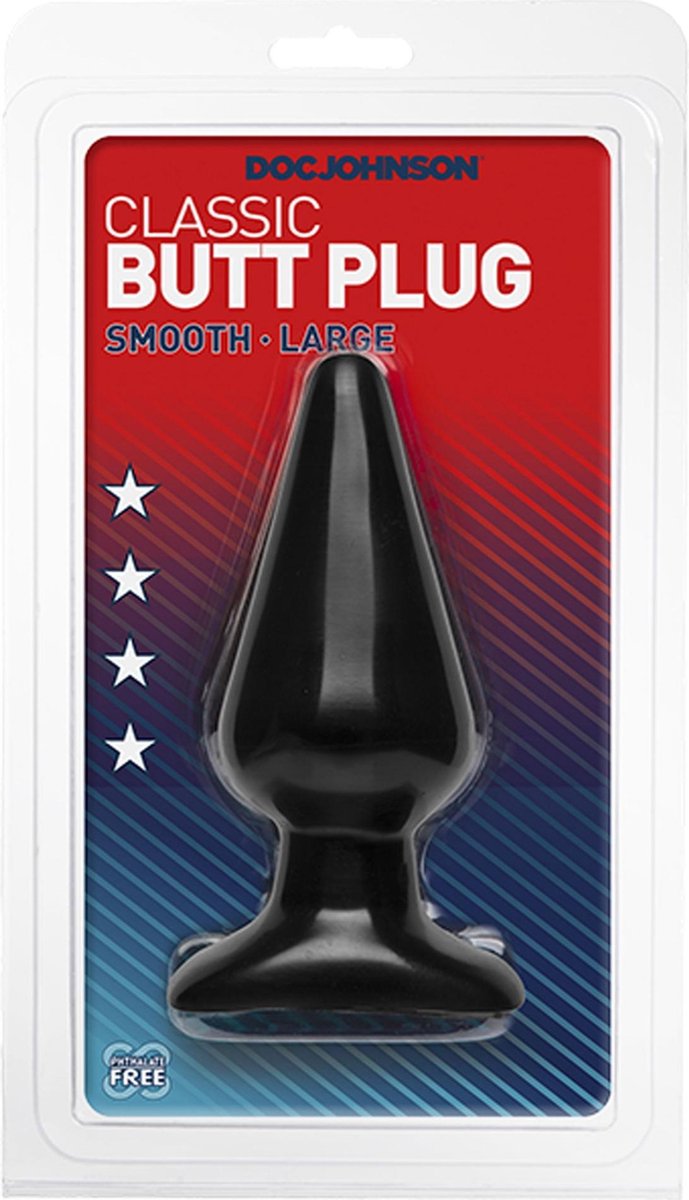 The Classics e Classic grote buttplug - Zwart