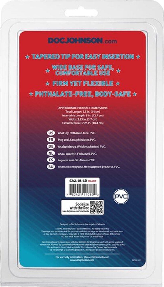 The Classics e Classic grote buttplug - Zwart