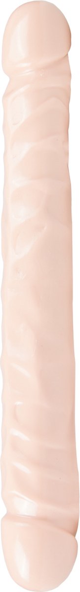 The Classics Huidkleurige Jr. dubbele geaderde dildo - Beige