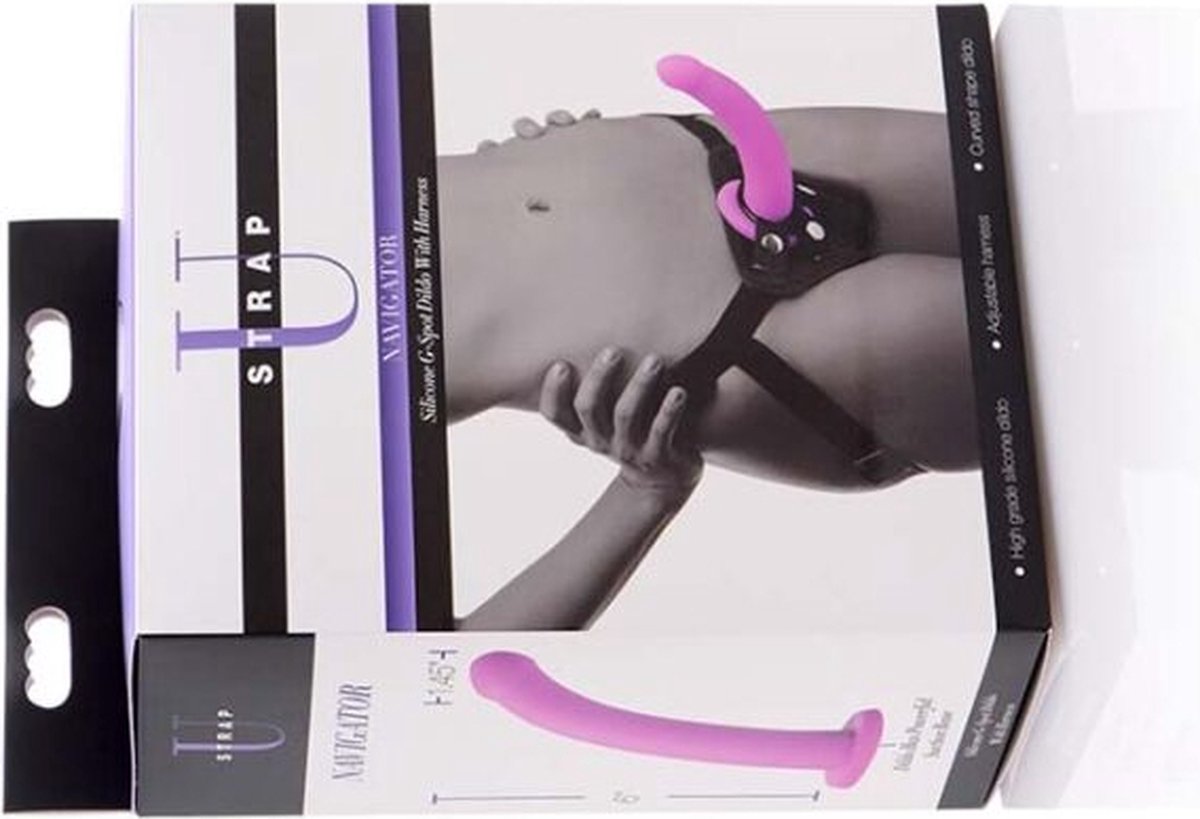 Strap U Navigator G-Spot Voorbinddildo Met Harnas - Roze