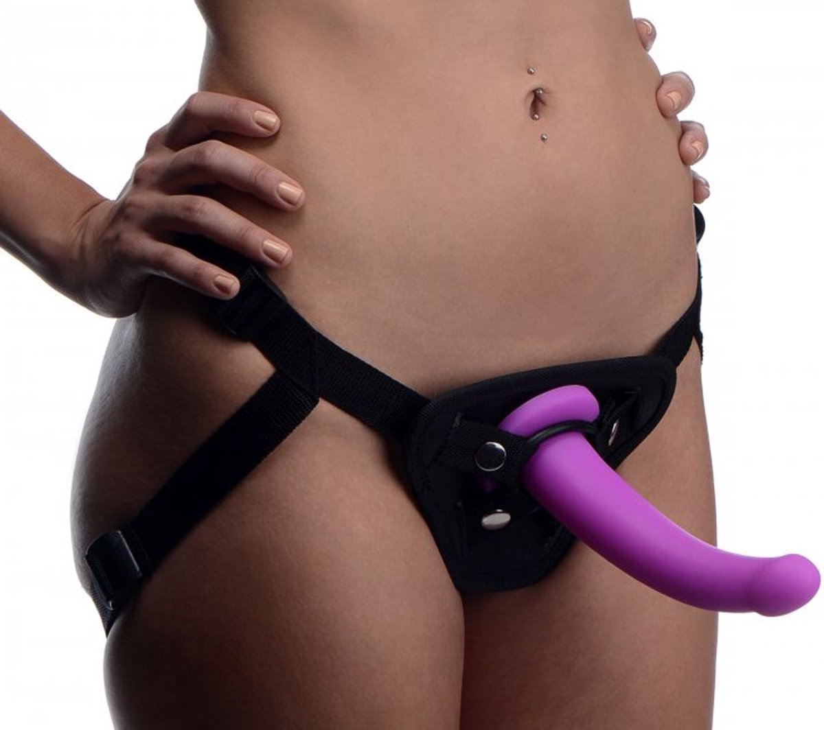Strap U Navigator G-Spot Voorbinddildo Met Harnas - Roze