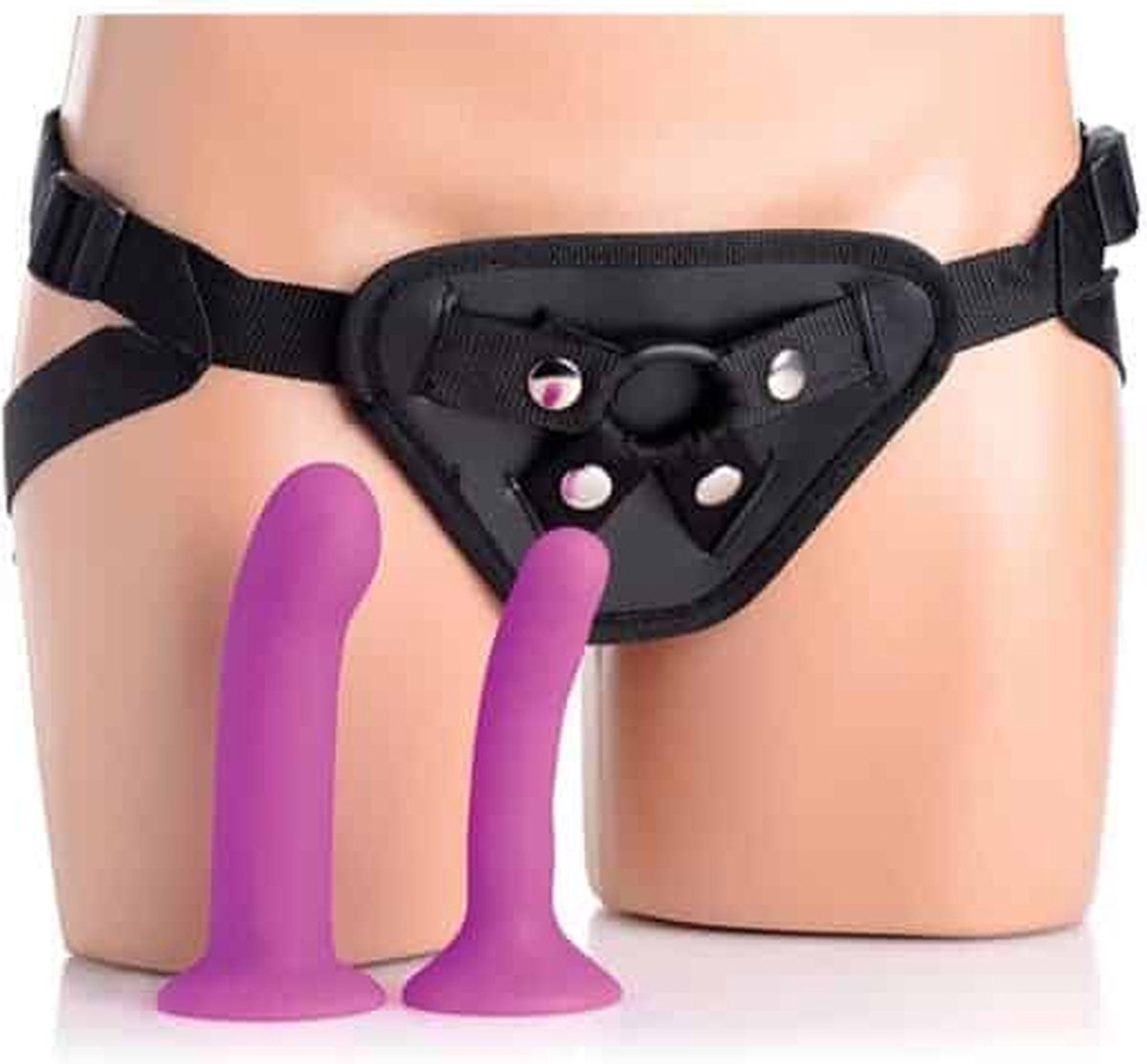 Strap U Double-G Deluxe Vibrerende Strap-On Set - Paars