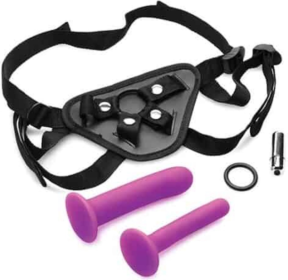 Strap U Double-G Deluxe Vibrerende Strap-On Set - Paars