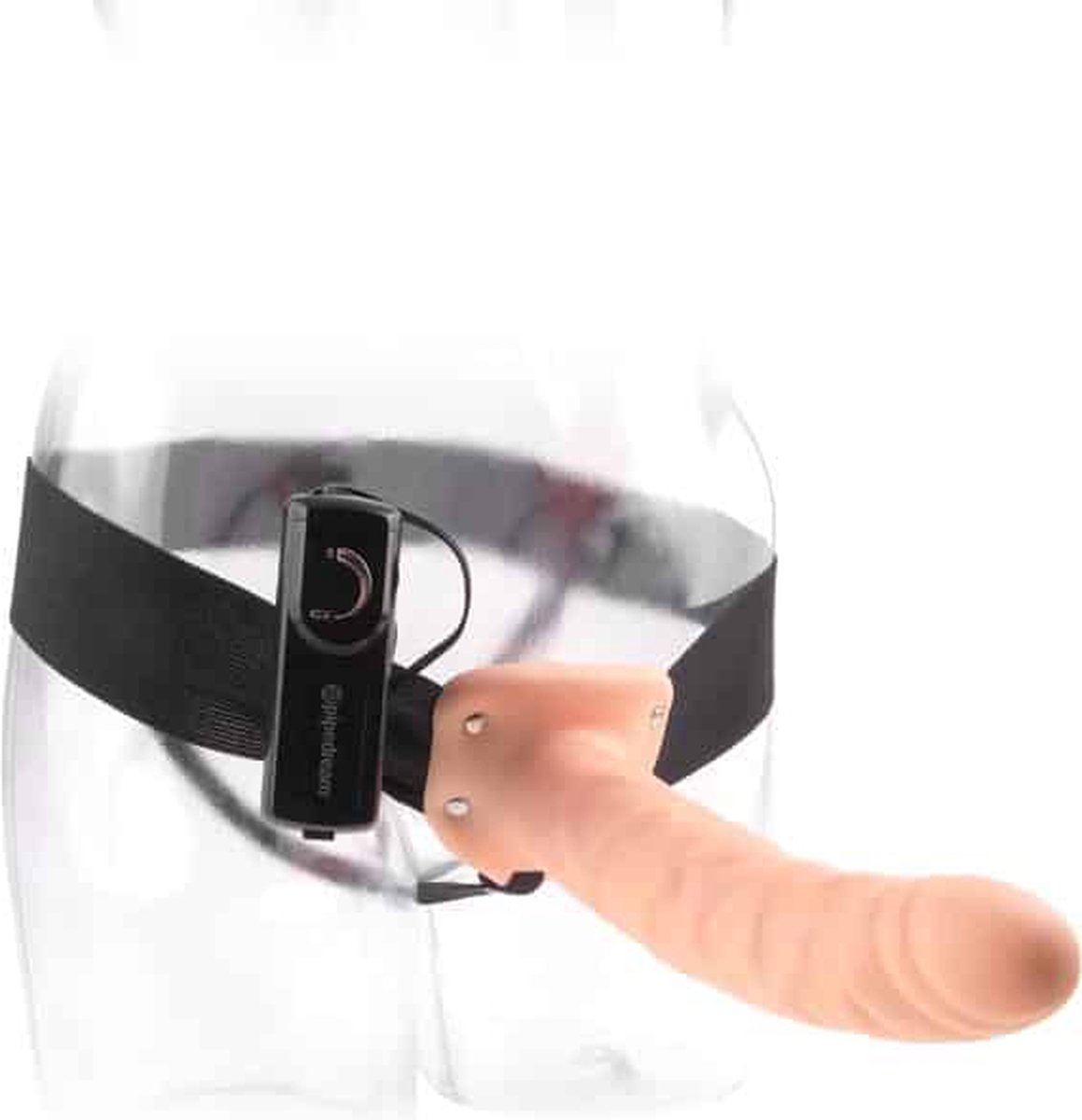 Fetish Fantasies Holle Strap-On Harnas met Vibrator - 23 cm - Beige