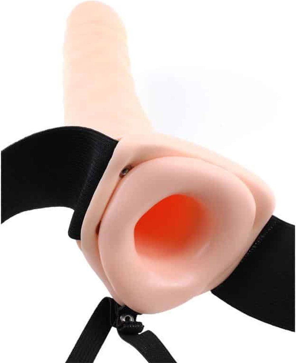 Fetish Fantasies Holle Strap-On Harnas met Vibrator - 23 cm - Beige