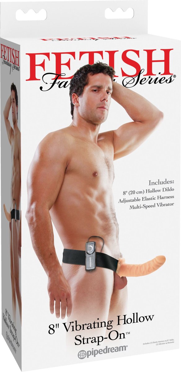 Fetish Fantasies Holle Strap-On Harnas met Vibrator - 23 cm - Beige