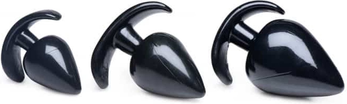 Master Series Triple Spades Driedelige Buttplug Set - Zwart
