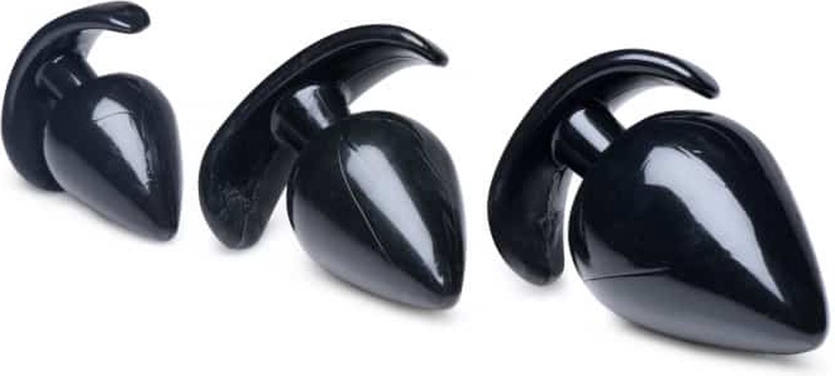Master Series Triple Spades Driedelige Buttplug Set - Zwart