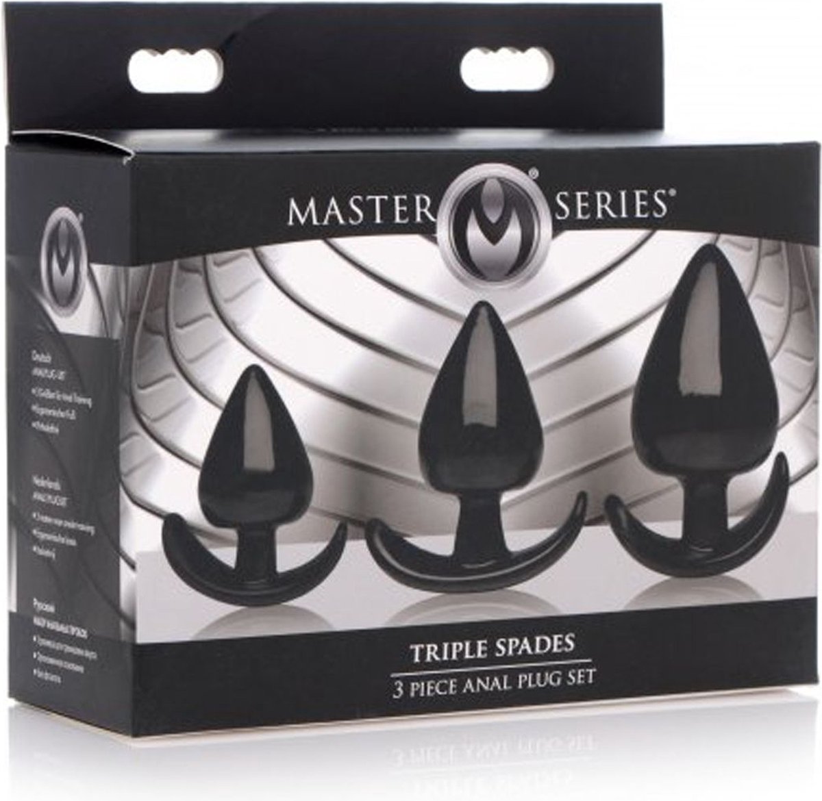 Master Series Triple Spades Driedelige Buttplug Set - Zwart