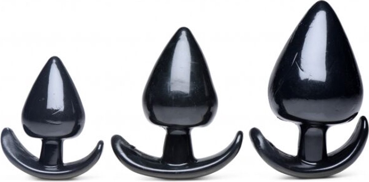 Master Series Triple Spades Driedelige Buttplug Set - Zwart