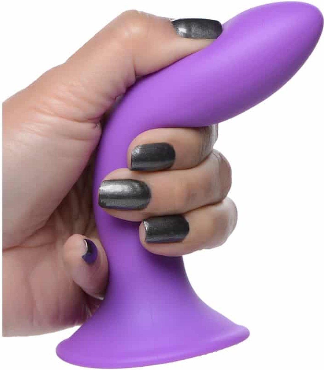 Squeeze-It Buigzame Siliconen Dildo - - Paars