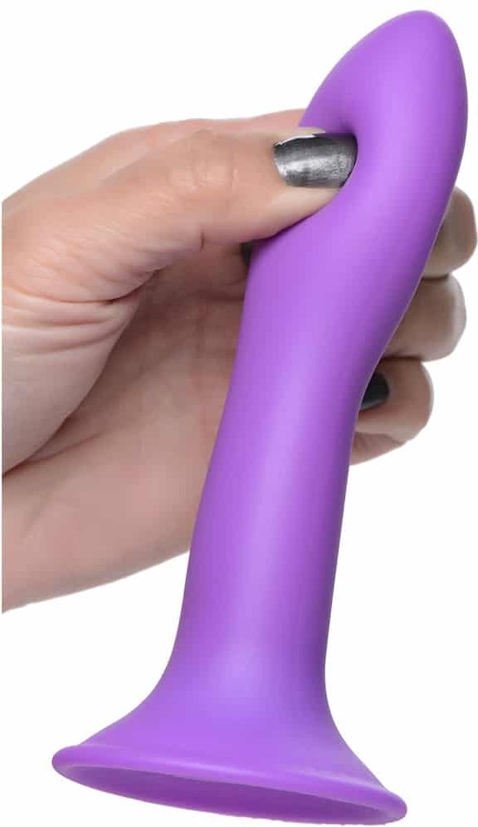 Squeeze-It Buigzame Siliconen Dildo - - Paars