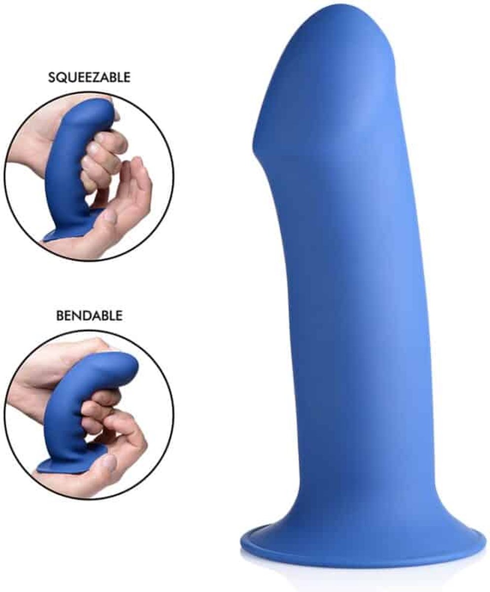 Squeeze-It Buigzame Dikke Dildo - - Blauw