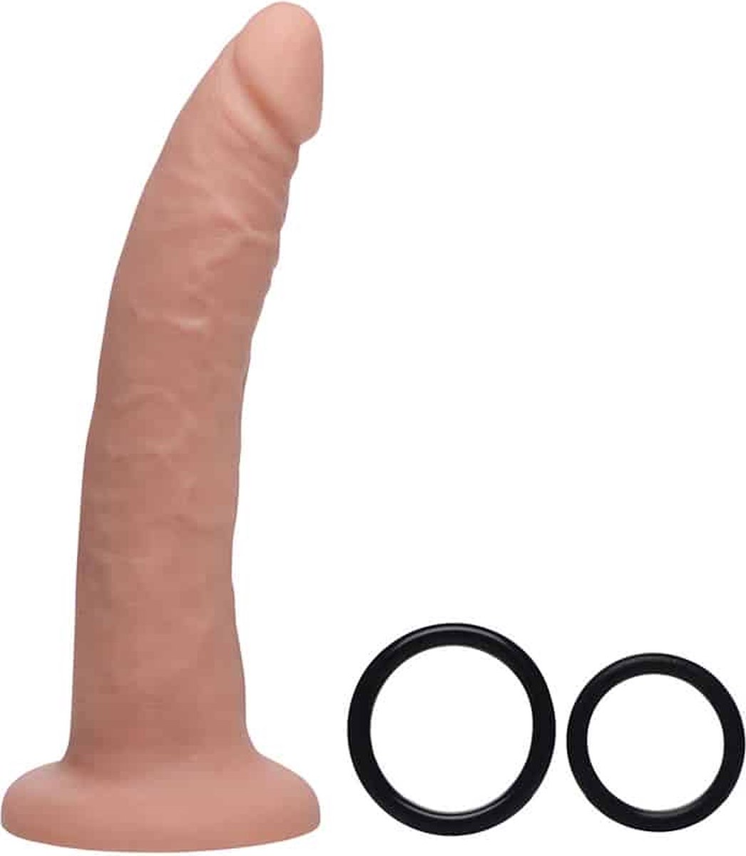 Strap U Realistische Dildo Met Harnas - 19.5 cm. - Zwart
