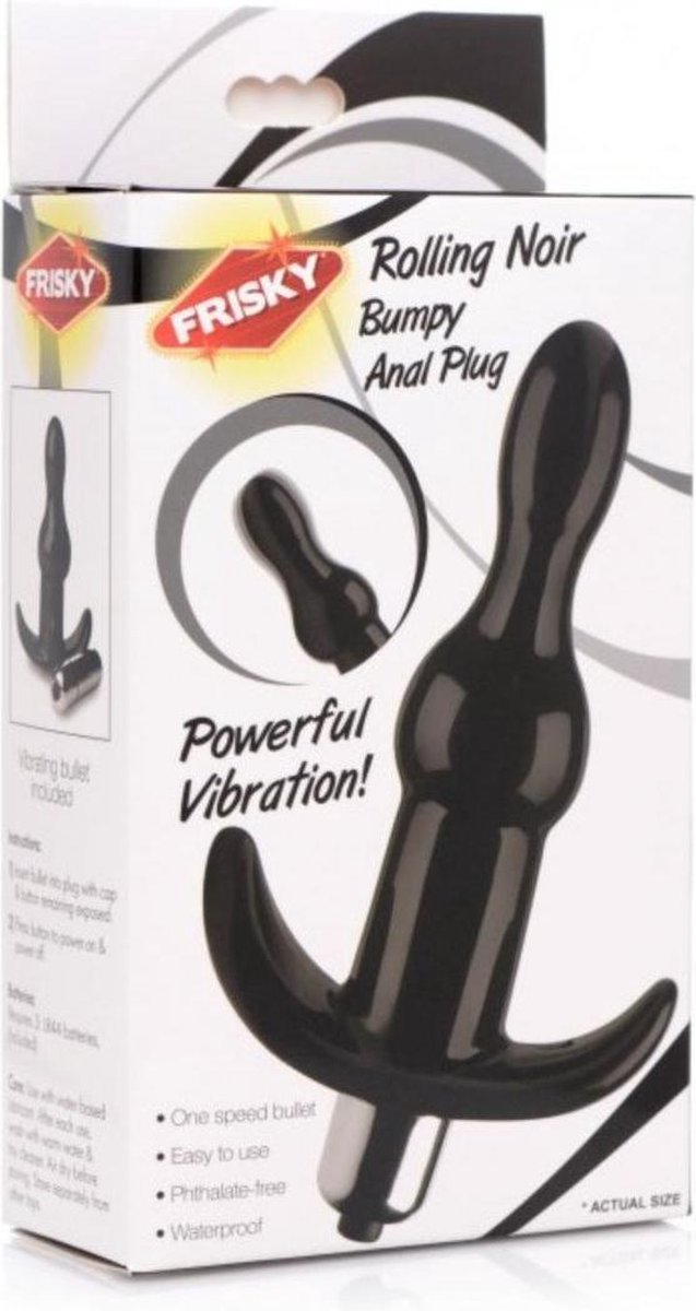 Frisky Bubbling Vibrerende Anaalplug Met Ribbels - - Zwart