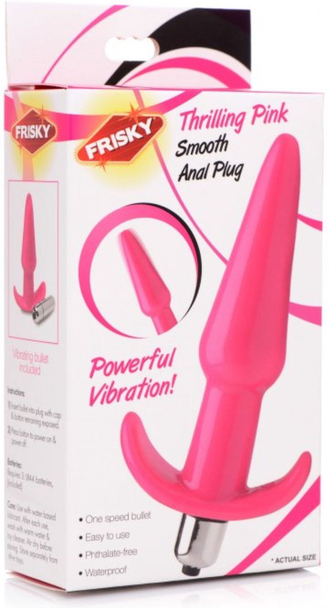 Frisky Smooth Vibrerende Anaalplug - - Roze