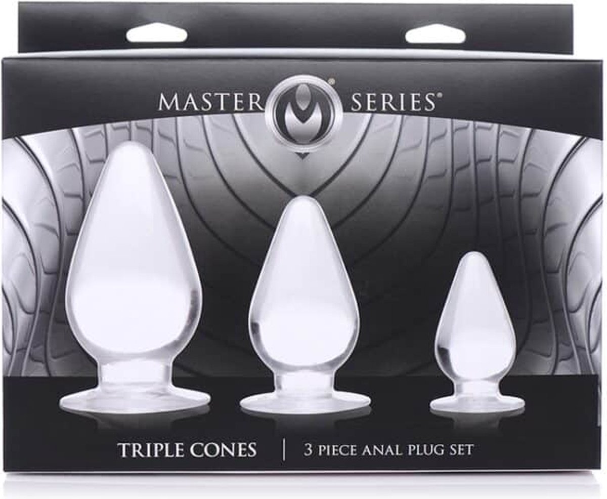 Master Series Triple Cones Anaalplug Set van 3 - Transparant