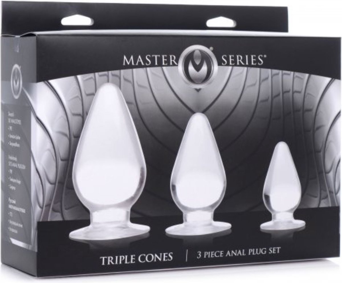 Master Series Triple Cones Anaalplug Set van 3 - Transparant
