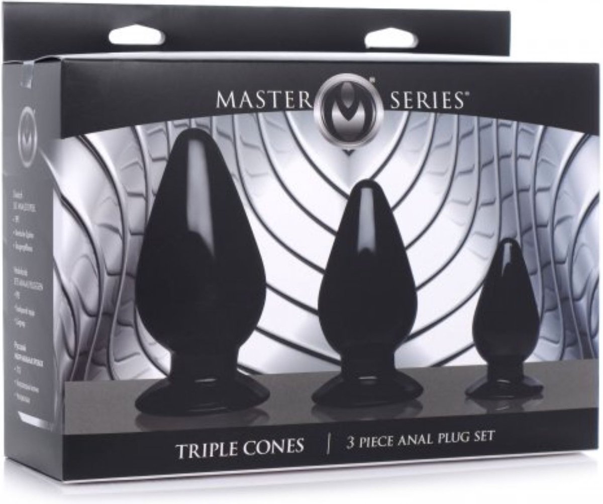 Master Series Triple Cones Anaalplug Set Van 3 - Zwart