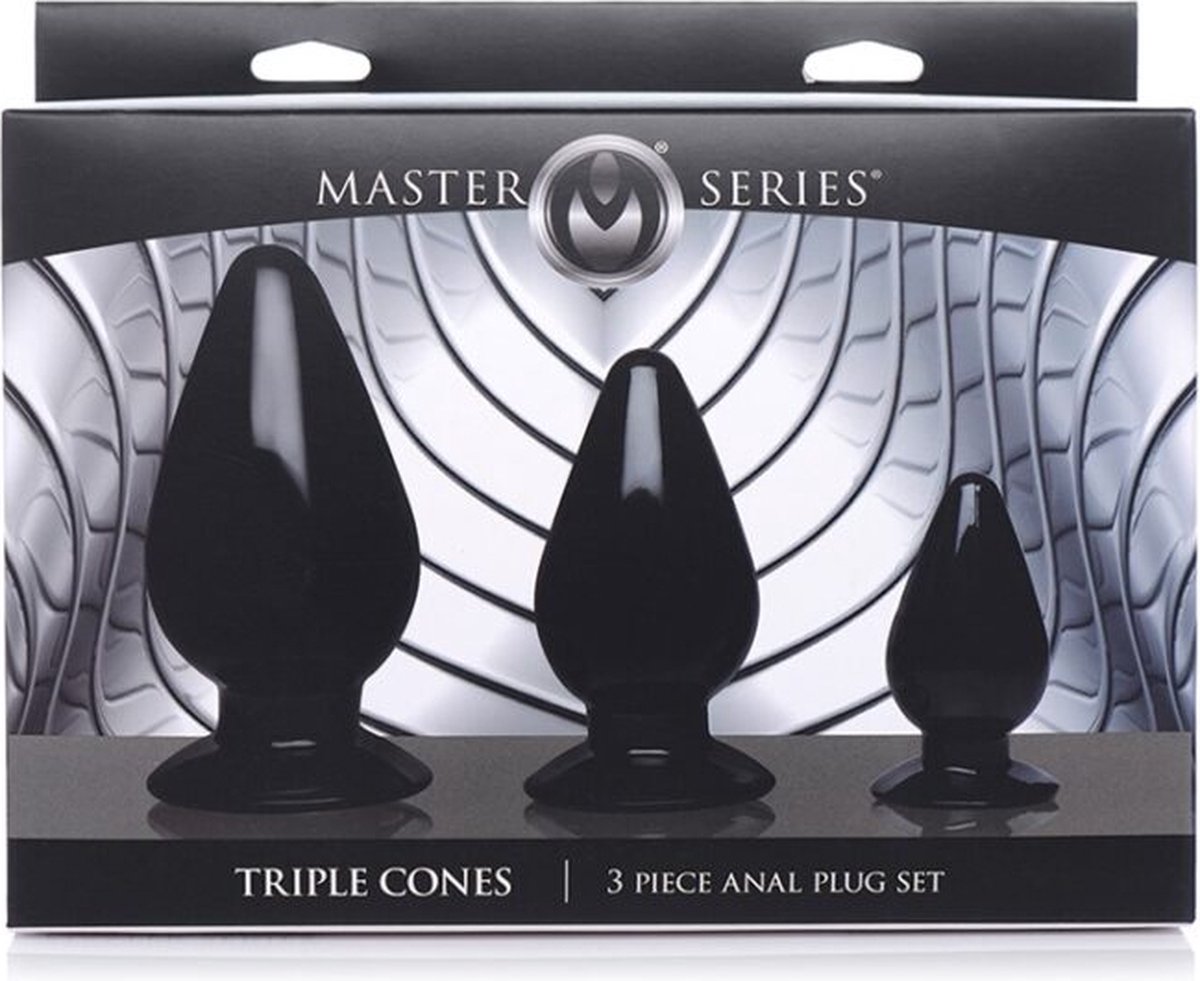 Master Series Triple Cones Anaalplug Set Van 3 - Zwart