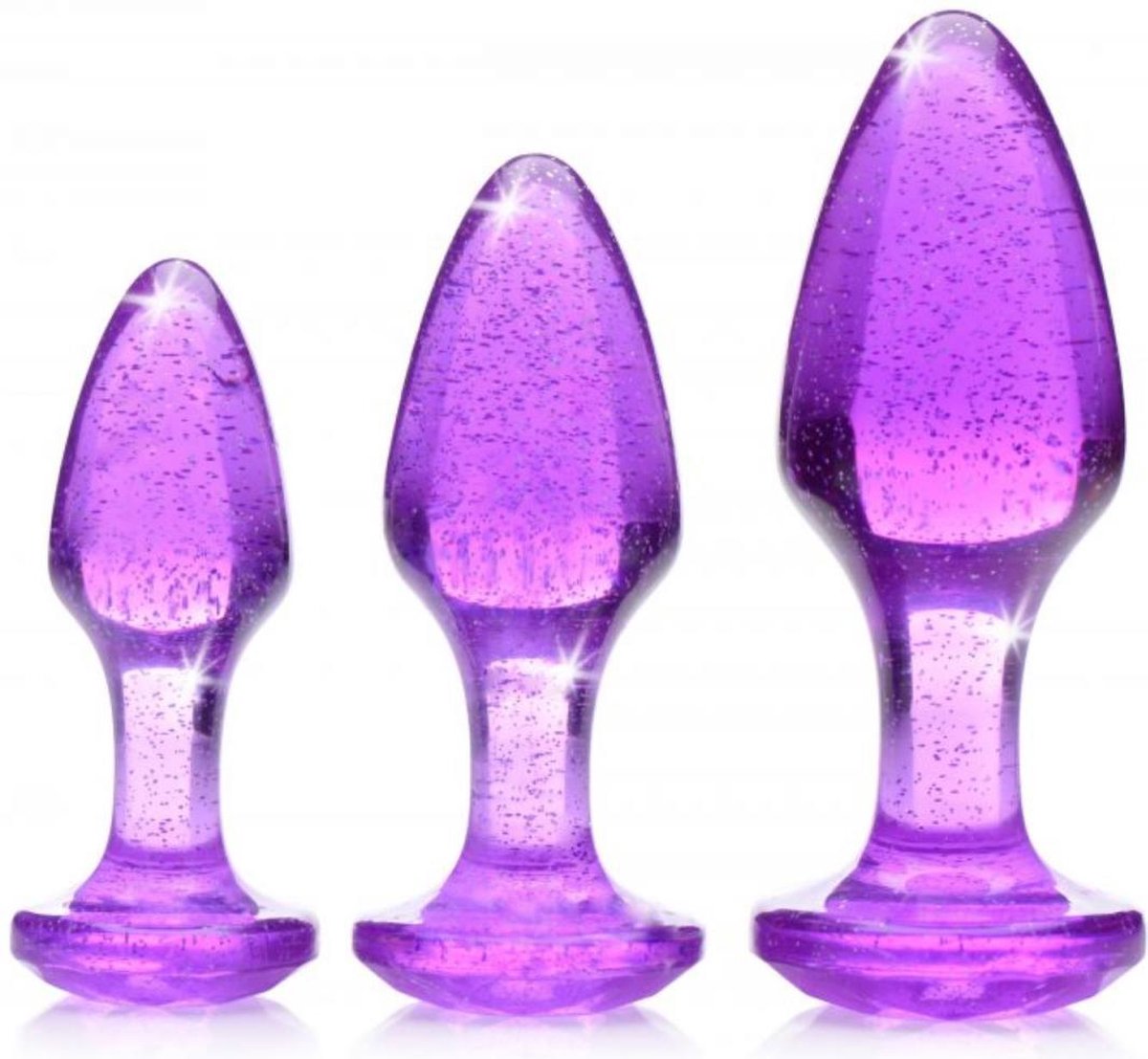 Booty Sparks Glitter Gem Anaalplug Set - - Paars