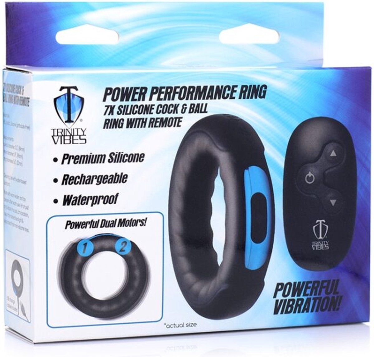 Trinity Vibes Vibrerende Cockring Met Afstandsbediening - Zwart