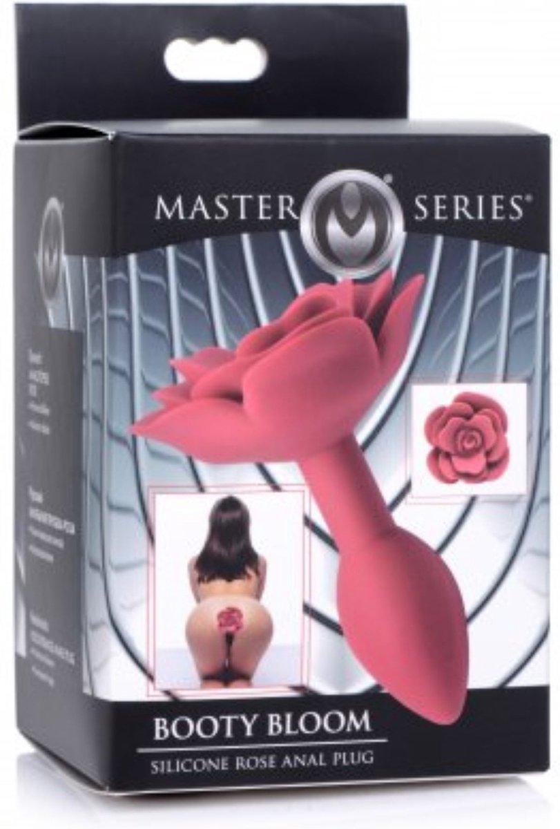 Master Series Booty Bloom Siliconen Anaalplug Met Roos - Rood