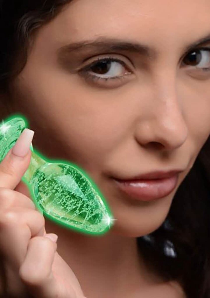 Booty Sparks Glow-in-the-Dark Anaalplug Van Glas - Small