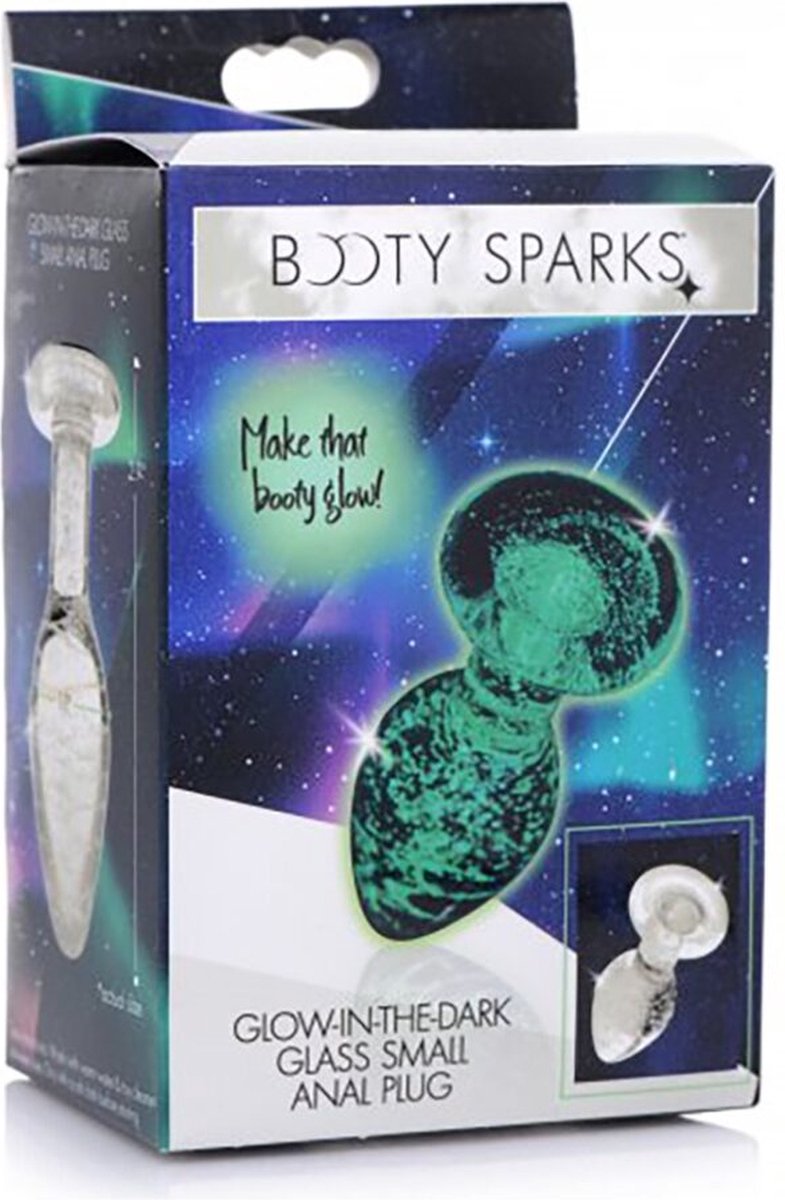 Booty Sparks Glow-in-the-Dark Anaalplug Van Glas - Small