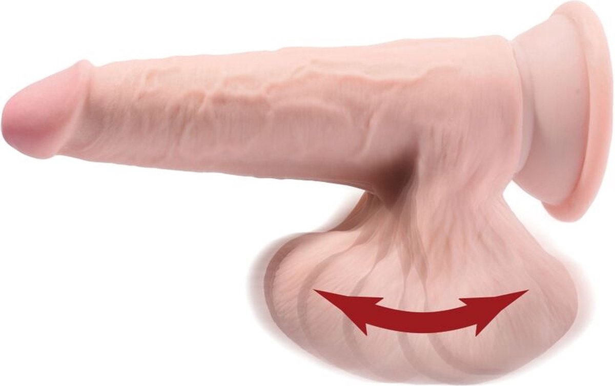 King Cock Plus Realistische Dildo Met Bewegende Balzak - 19.5 cm - Beige