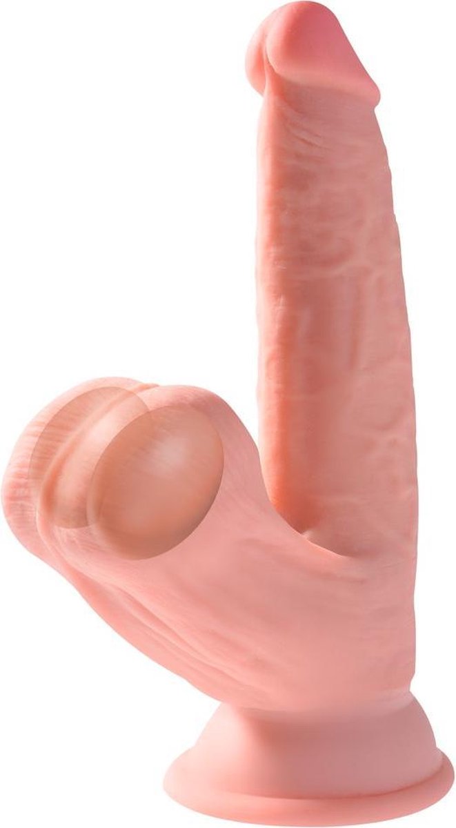 King Cock Plus Realistische Dildo Met Bewegende Balzak - 19.5 cm - Beige