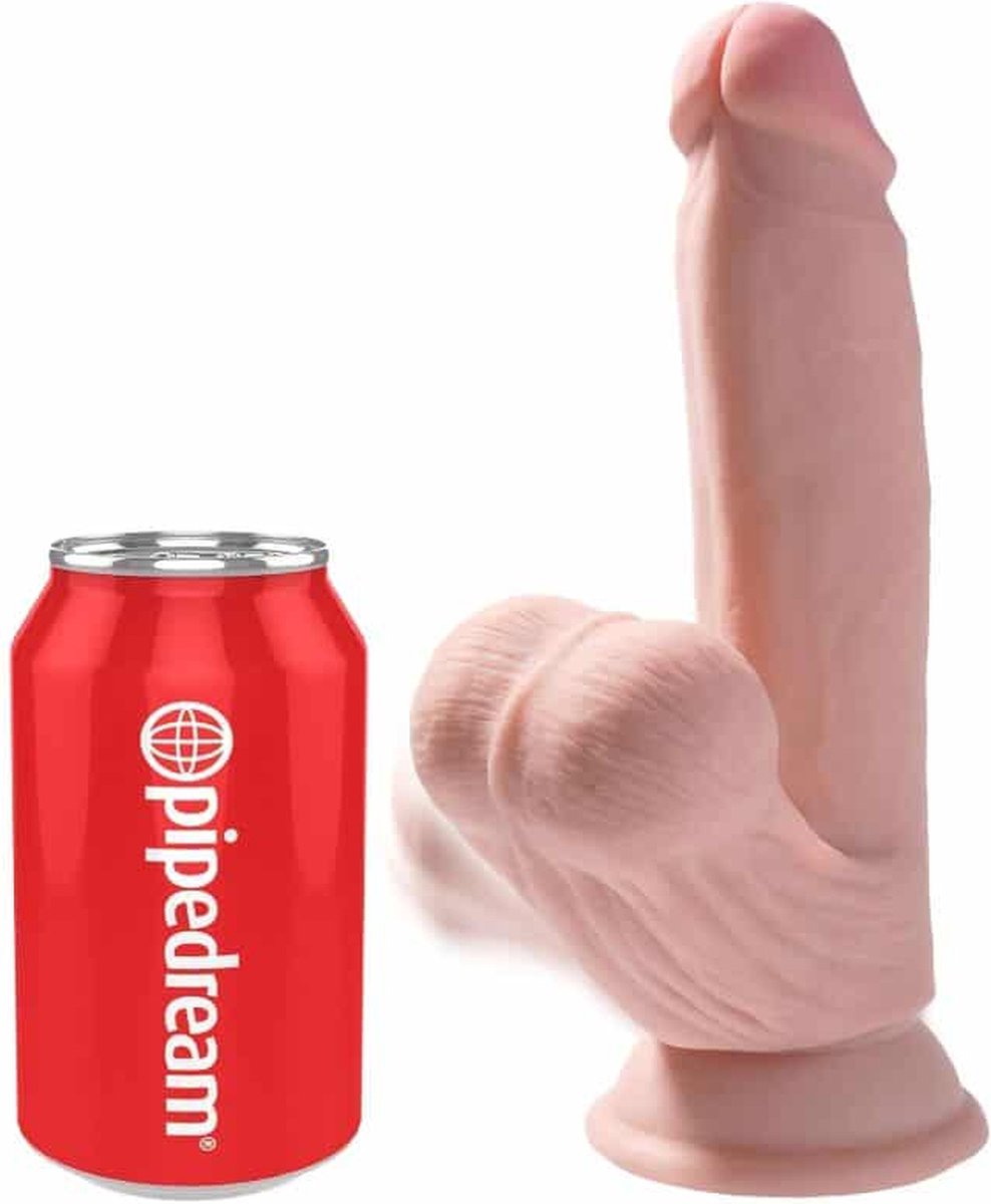 King Cock Plus Realistische Dildo Met bewegende Balzak - 21.5 cm - Beige