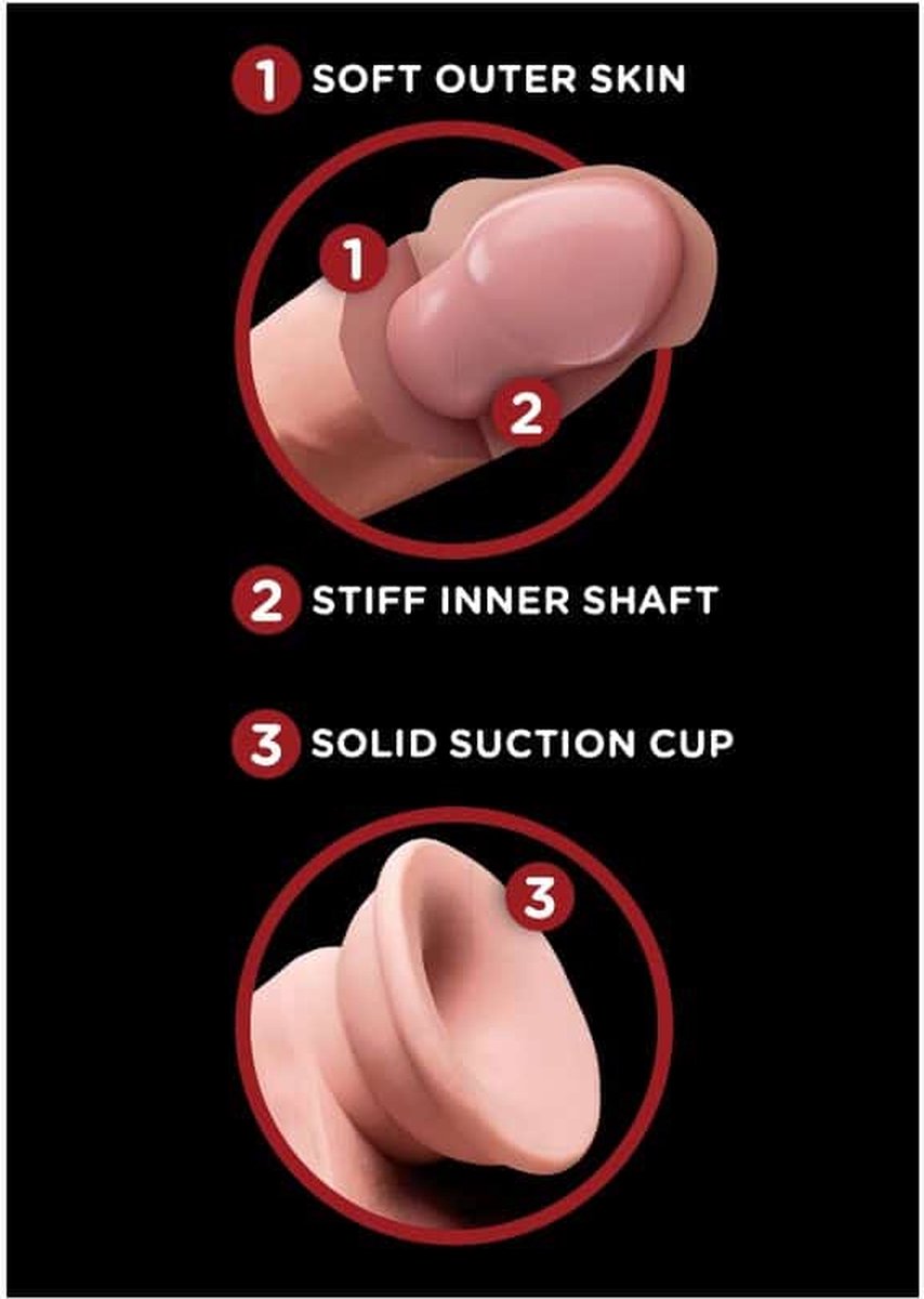 King Cock Plus Realistische Dildo Met bewegende Balzak - 21.5 cm - Beige
