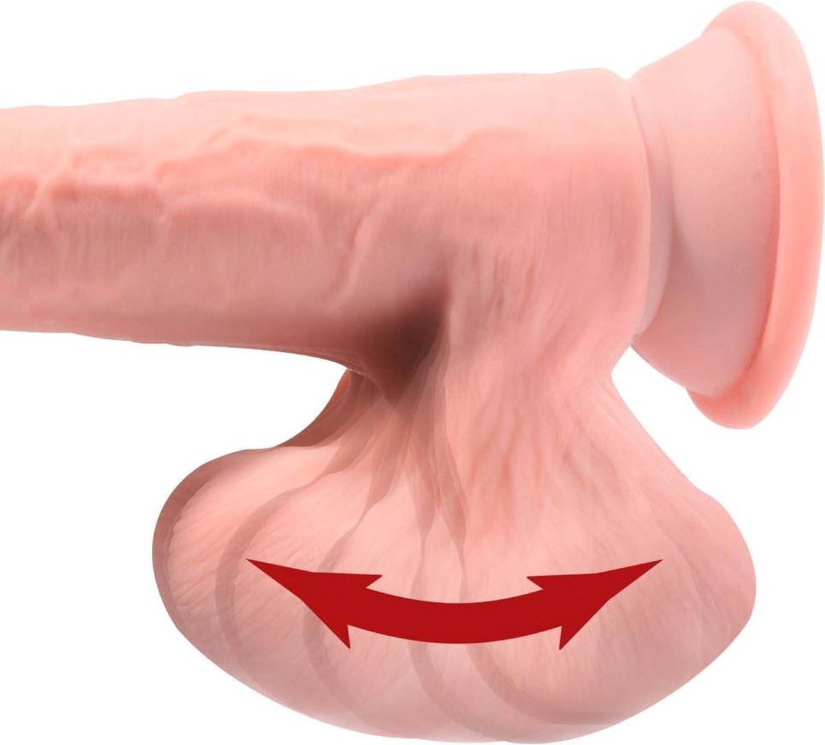 King Cock Plus Realistische Dildo Met bewegende Balzak - 21.5 cm - Beige