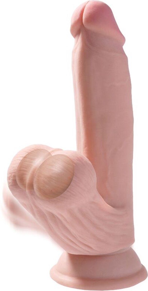 King Cock Plus Realistische Dildo Met bewegende Balzak - 21.5 cm - Beige
