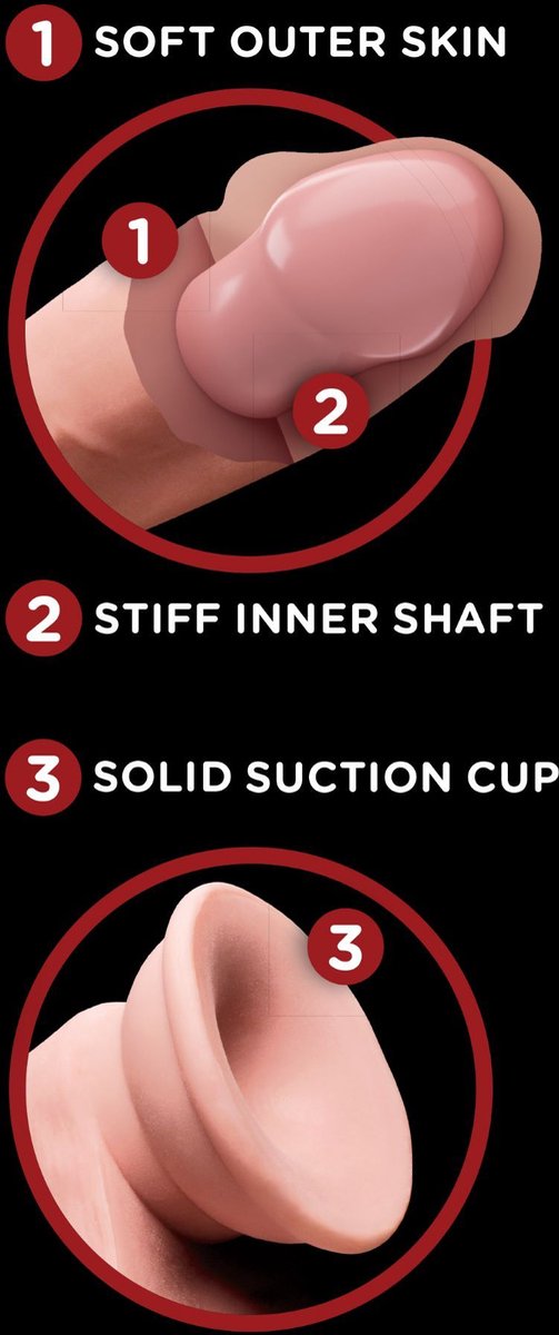 King Cock Plus Realistische Dildo Met Bewegende Balzak - 24 cm - Beige