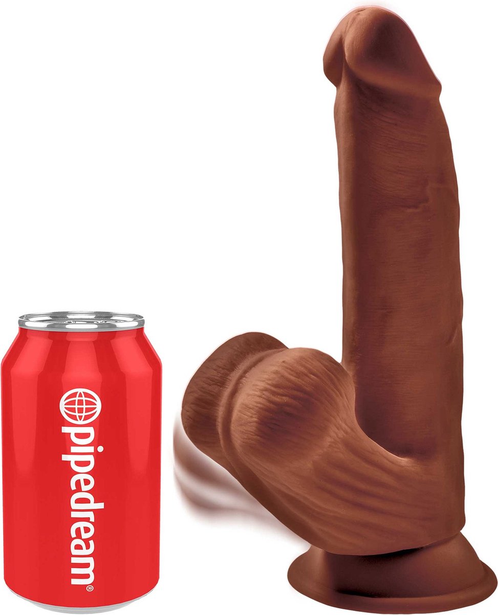 King Cock Plus Realistische Dildo Met Bewegende Balzak - 24 cm - Beige