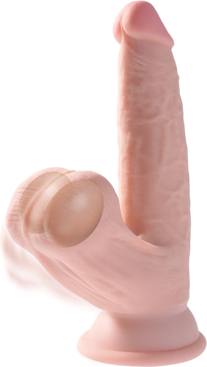 King Cock Plus Realistische Dildo Met Bewegende Balzak - 24 cm - Beige