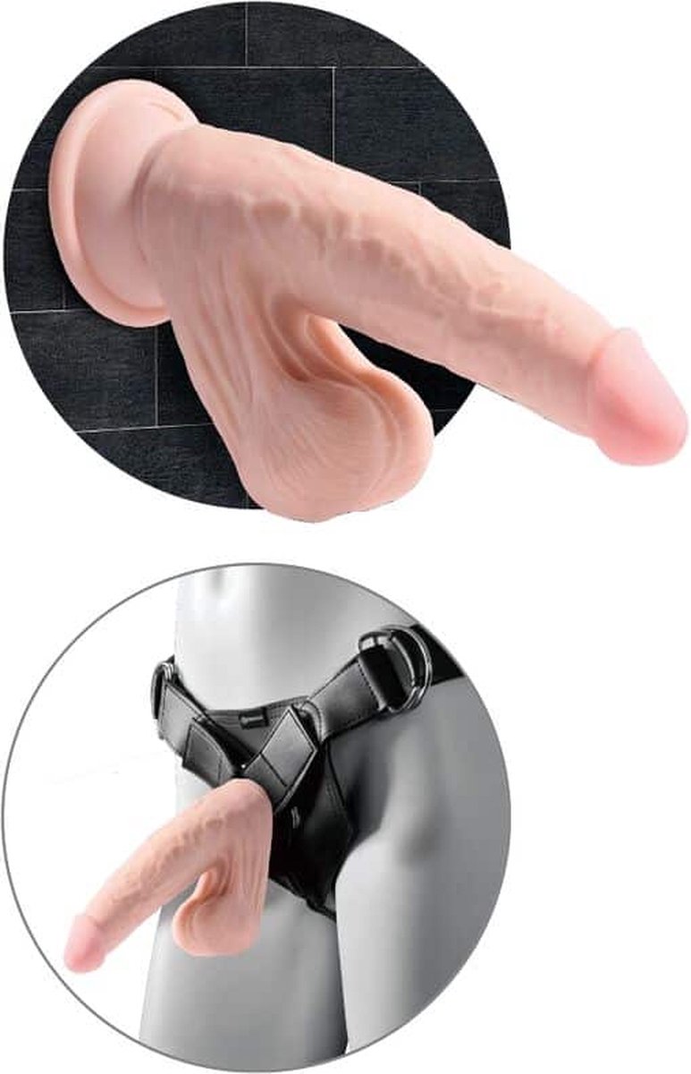 King Cock Plus Realistische Dildo Met Bewegende Balzak - 24 cm - Beige