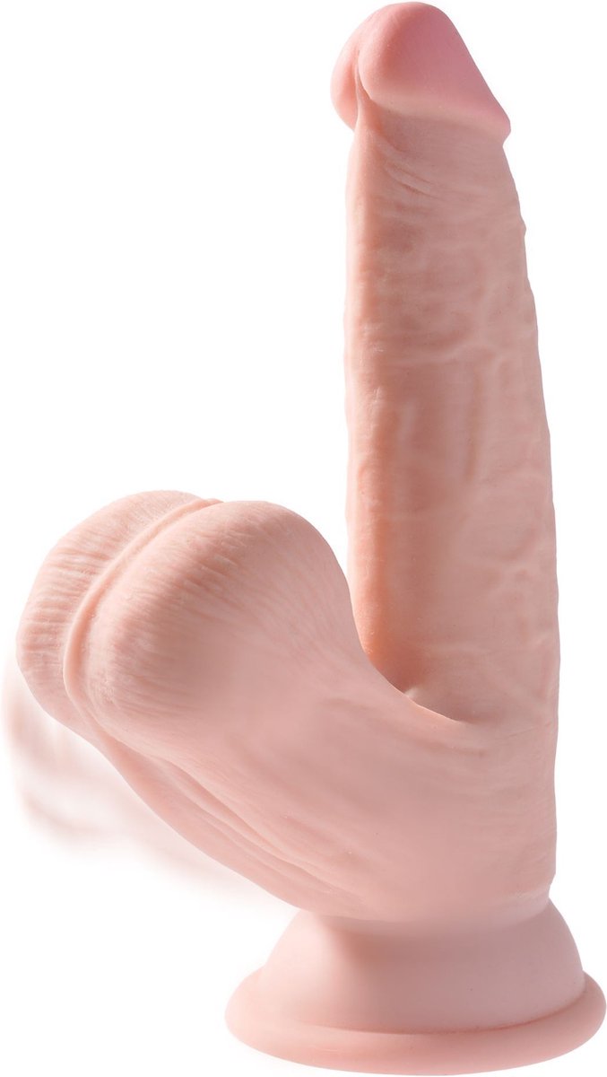 King Cock Plus Realistische Dildo Met Bewegende Balzak - 24 cm - Beige
