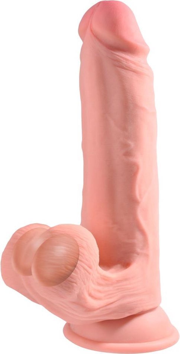 King Cock Plus Realistische Dildo Met Bewegende Balzak - 26 cm - Beige