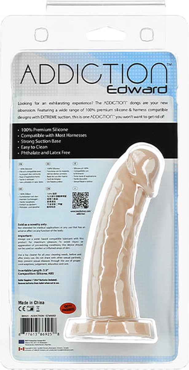 Addiction - Edward Dildo Met Zuignap - 15 cm - Beige