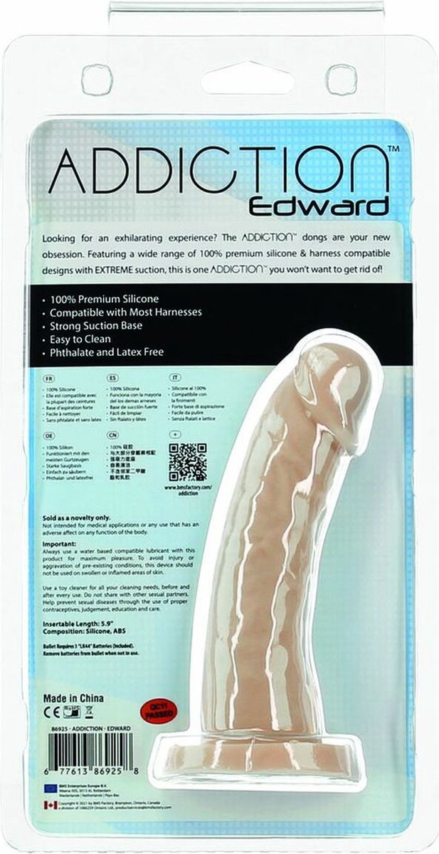Addiction - Edward Dildo Met Zuignap - 15 cm - Beige