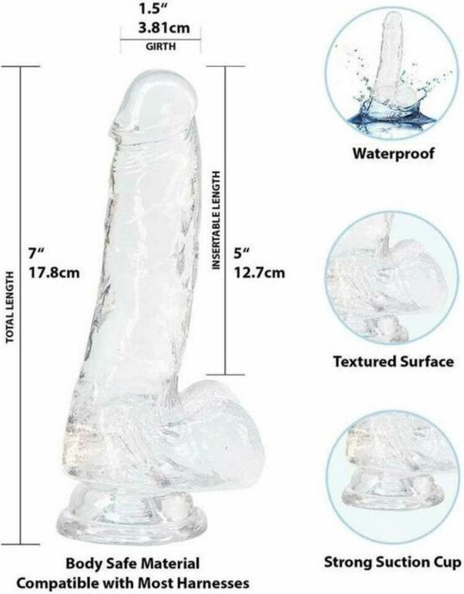 Addiction Crystal - Transparante Dildo - 18 cm