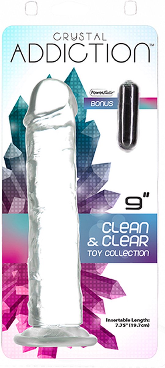 Addiction Crystal - Transparante Dildo - 20 cm