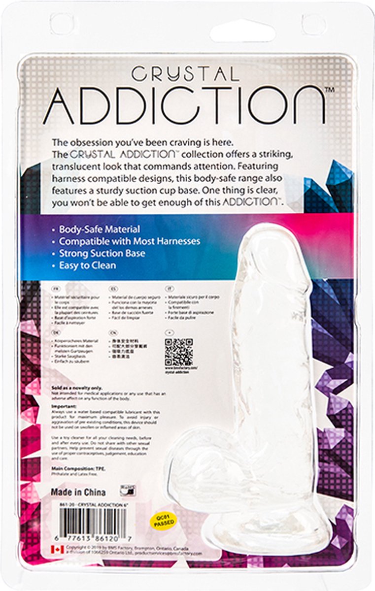 Addiction Crystal - Transparante Dildo - 15 cm