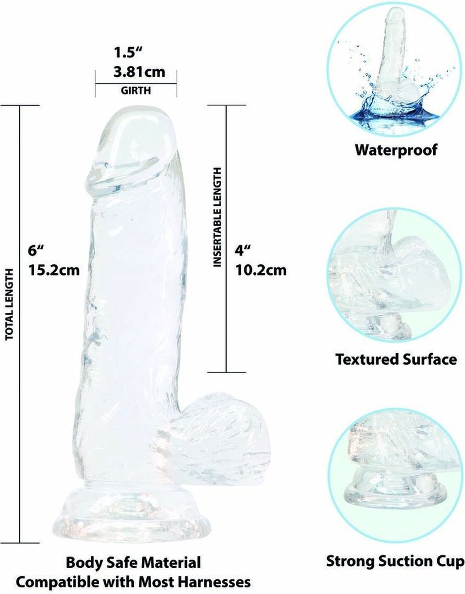 Addiction Crystal - Transparante Dildo - 15 cm
