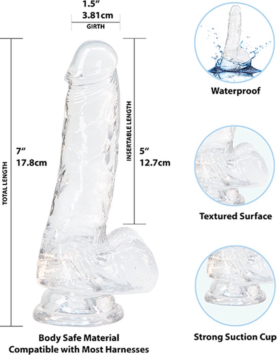 Addiction Crystal - Transparante Dildo - 18 cm
